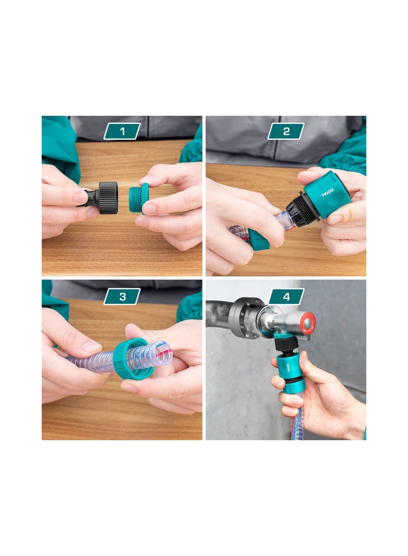 توتال TOTAL مجموعة 3 قطع خرطوم موصلات سريعة 1/2 THWS030301 - Image 2