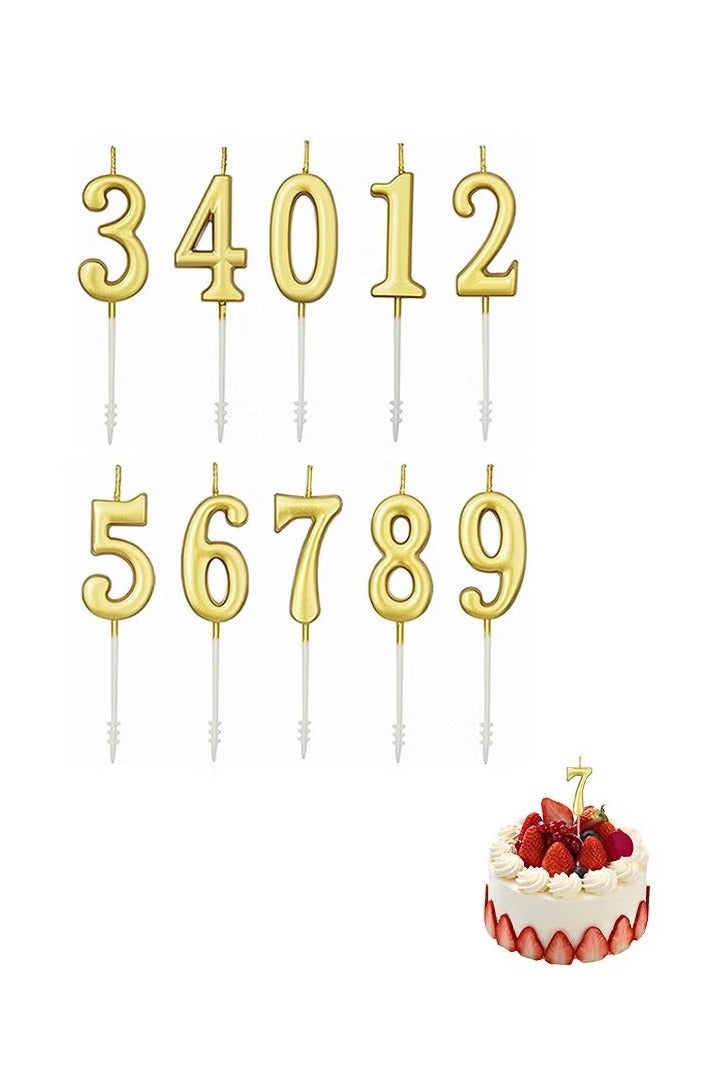 10 Pcs Numeral Birthday Candles Set, Glitter Cake Candles, Cupcake Candles for Birthday Wedding & Lucky Party Cake Decorations - Image 1
