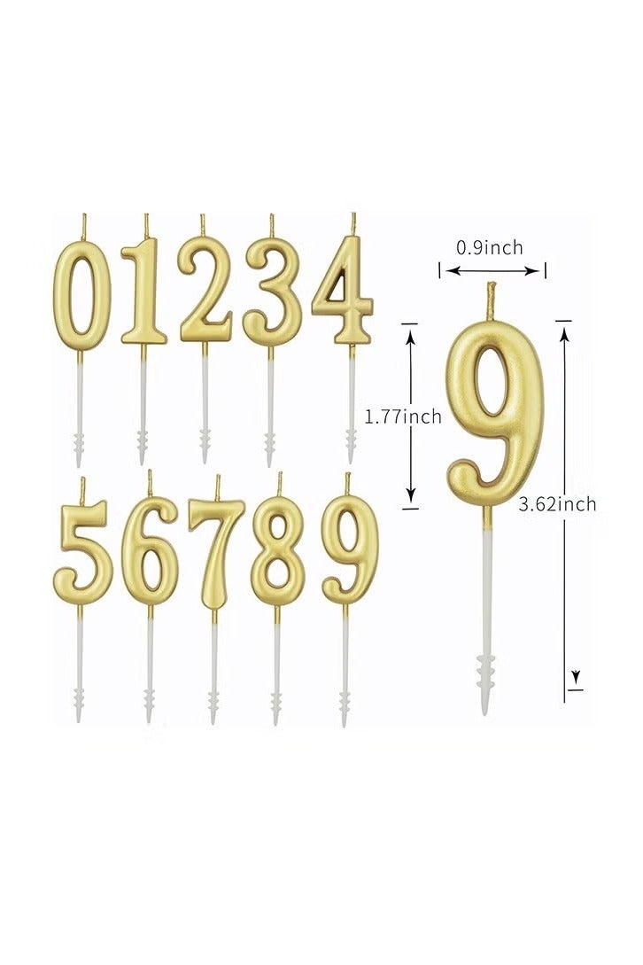 10 Pcs Numeral Birthday Candles Set, Glitter Cake Candles, Cupcake Candles for Birthday Wedding & Lucky Party Cake Decorations - Image 2