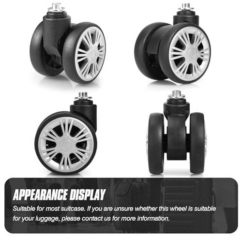 Volein 2-Pcs Luggage Wheel Replacement, Suitcase Wheels Plastic for DIY Repair, Spinner Wheels Mute 360 Degree Rotation, LN52, Grey - Image 5