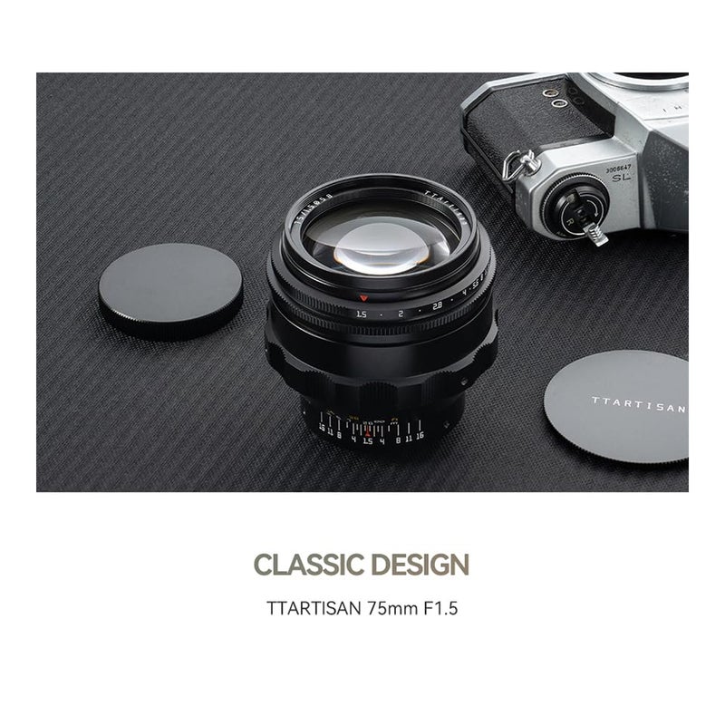 TTArtisan 75mm F1.5 Swirly Bokeh Full Frame Camera Lens Large Aperture Lens Compatible with M42 Mount Camera Lens (Black) - Image 5