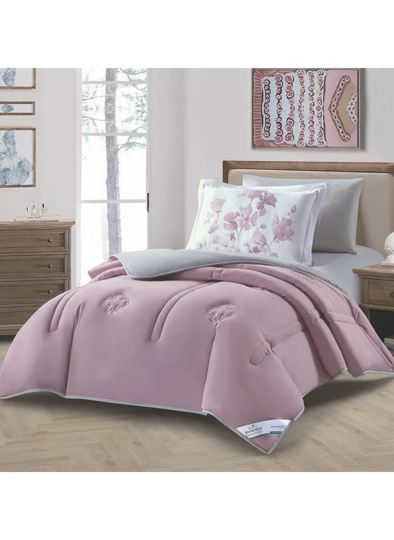 Donetella Bedding Comforter Set, Single Size Fits 120x200 cm - 4-Pcs Digital Print Quilted Bed Set, Microfiber Fabric - 1 Comforter, 1 Fitted Sheet, 1 Pillowcase And  1 Pillow Sham