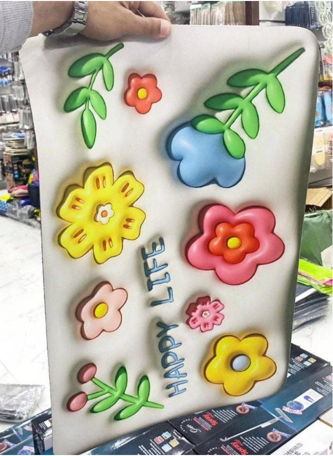 Generic - 3D soft bathroom mat for slipping, shock absorption, made of compressed rubber, water absorption, available in multiple colors and shapes. - Image 1