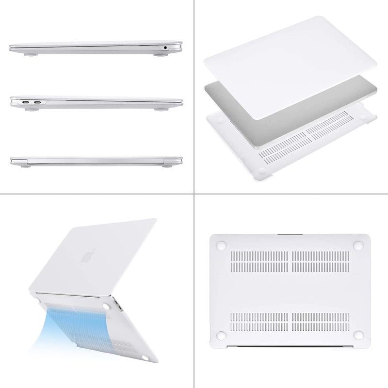 موسيسو غلاف MacBook Air مقاس 13 بوصة إصدار 2018 A1932 بشاشة ريتينا، غلاف بلاستيكي صلب وغطاء لوحة مفاتيح وواقي شاشة وحقيبة تخزين متوافق فقط مع أحدث جهاز MacBook Air 13، أبيض - Image 5