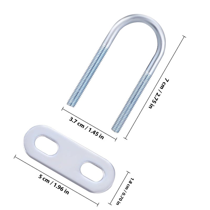 مسامير U من الفولاذ المقاوم للصدأ 6 قطع مشابك أنبوب على شكل U لأجهزة مقطورة السيارات - Image 3