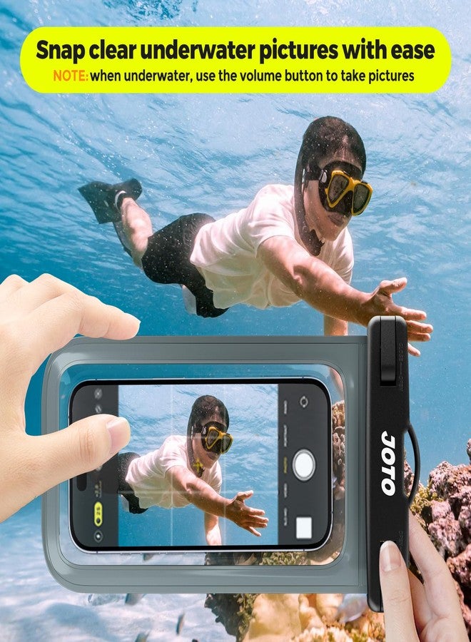 JOTO Up to 7" Universal Waterproof Phone Case for iPhone 17 Air 16 15 14 13 12 11 Plus Pro Max, IPX8 Cellphone Dry Bag XR X SE, Galaxy S23 S22 S21 S20+ S20 S10 Plus Note, Pixel -Grey - Image 3