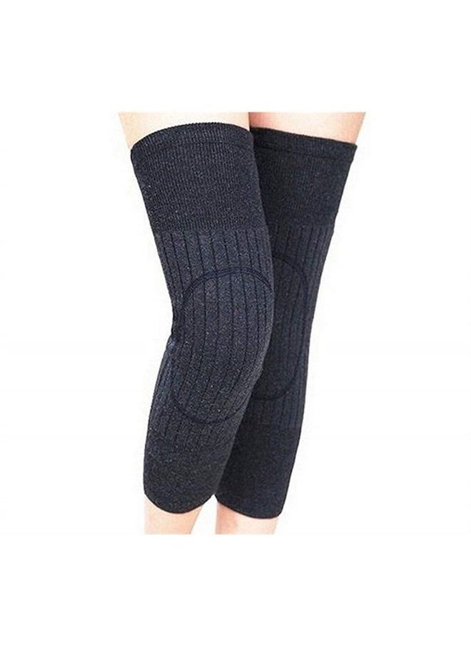 ericotry Unisex Winter Warm Thicken Cashmere Wool Knee Brace Support Pads Leg Warmers Thin Knee Sleeves for Men and Women Sports and Daily Wear (Dark Grey)  - Image 1