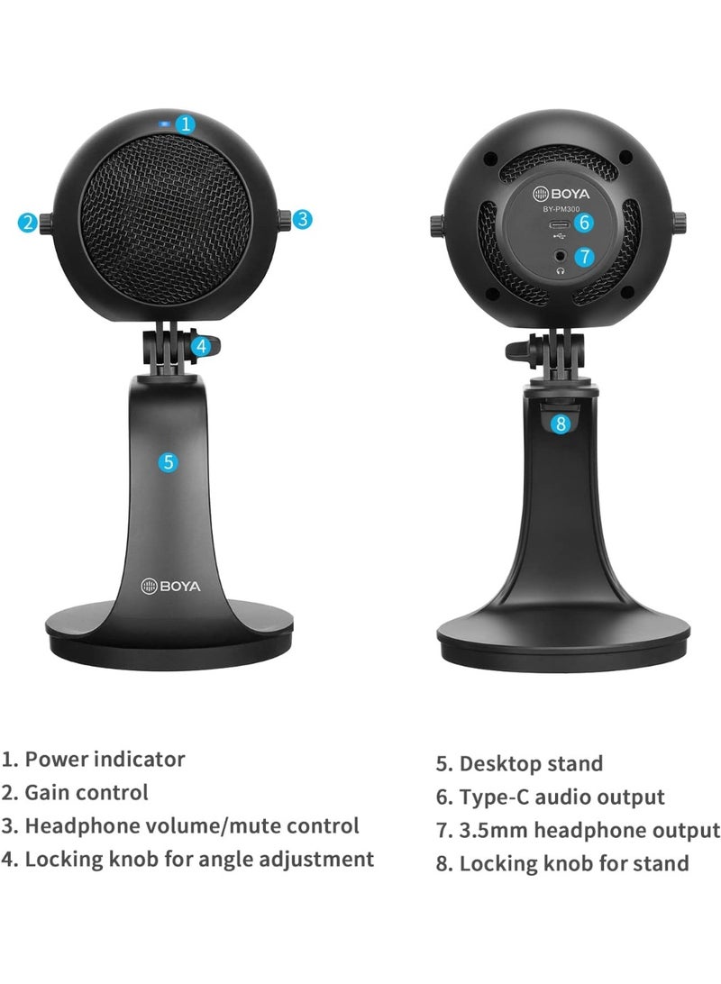 Boya USB Microphone - BY-PM300, Black, Hypercardioid - Image 4