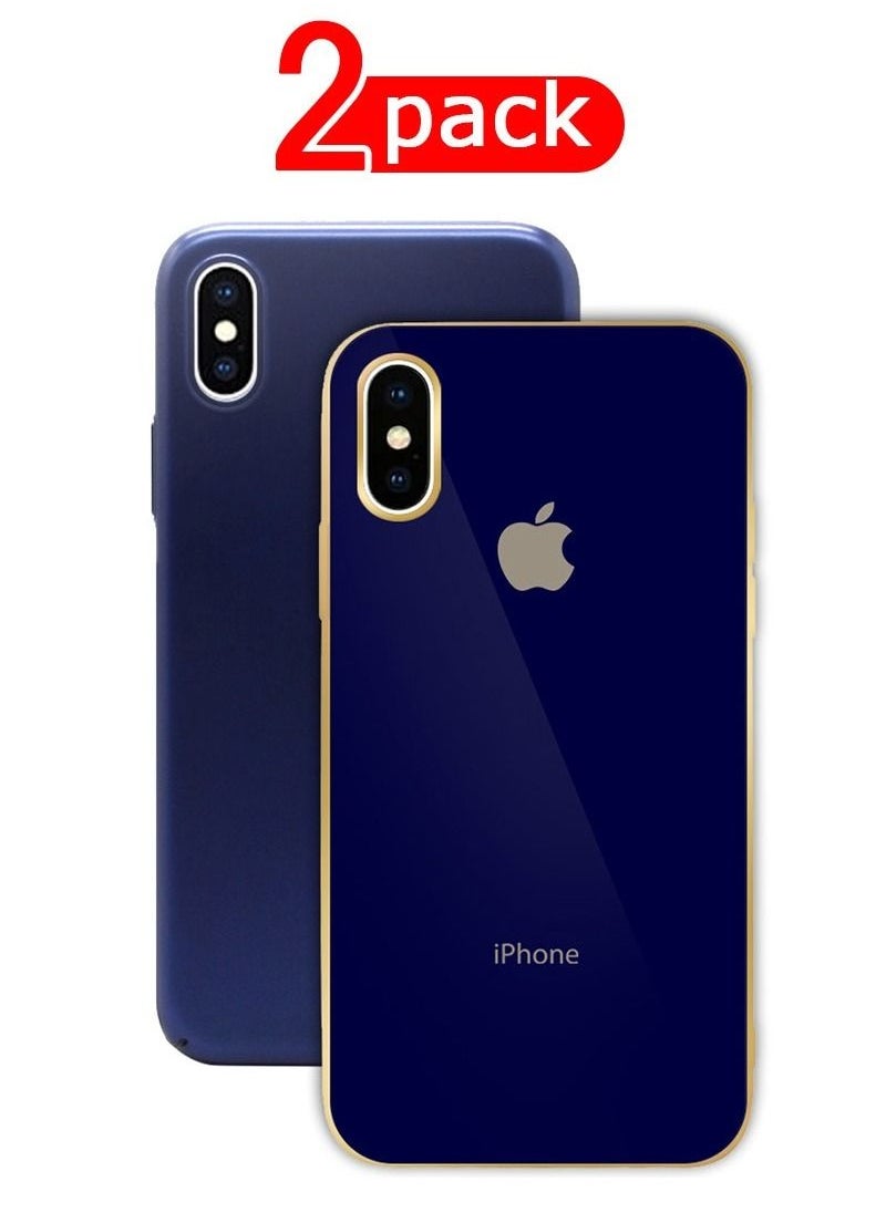 HICOOL 2Pack for iPhone X Case/ iPhone XS Case Shockproof Hard PC Electroplated Ultra Thin Back Cover 5.8 inch  - Image 1