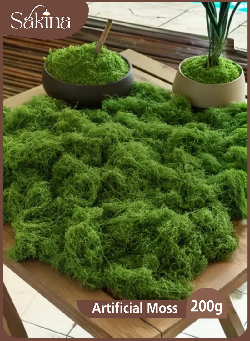 Sakina 200g Moss Grass, Artificial Moss, Fake Green Grass, Faux Moss, Indoor Planter Decor, Centerpiece Decorations, DIY Garden Projects, Preserved Forest Moss, Home Kitchen Garden Craft - Image 1