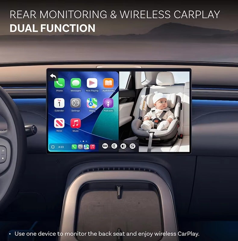 Ottocast Cabin Care Wireless CarPlay Adapter Baby Car Camera 1080P HD 150° Wide Angle Night Vision Rear Seat Monitor, compatible with 98% of cars. - Image 2