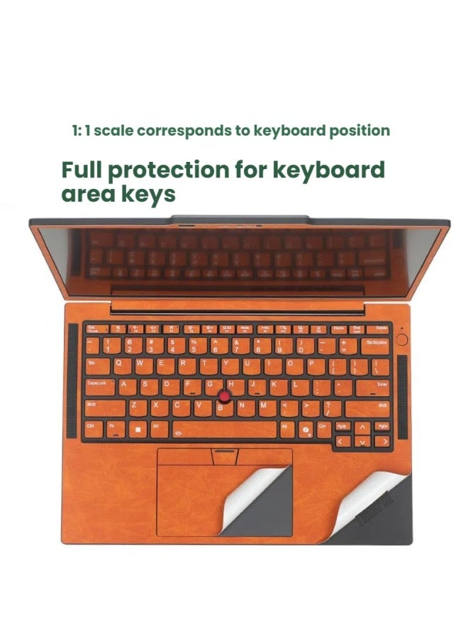 general Laptop Decal Cover Compatible with 13.3'' Lenovo ThinkPad X13 2-in-1 Gen 6 2025, Anti-Scratch Sticker Three Sided Leather Notebook Film - Image 3