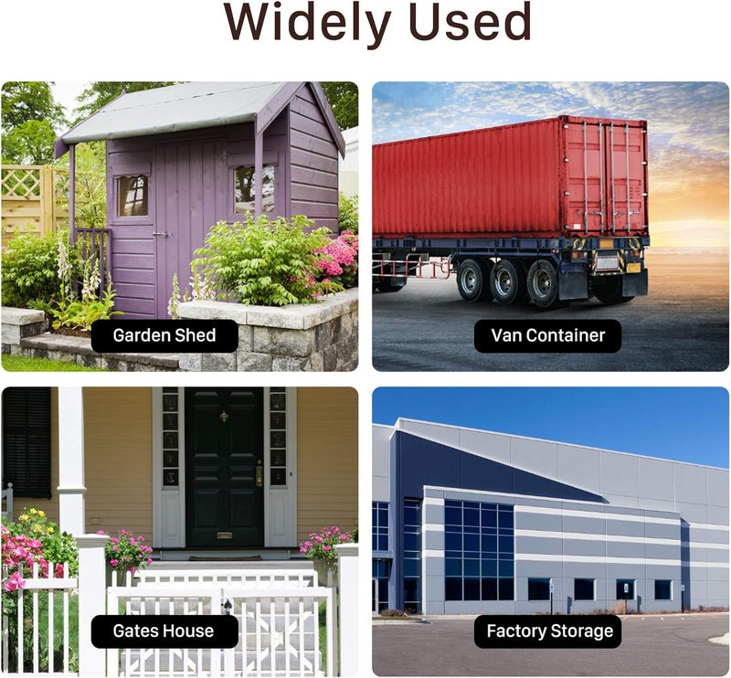 كلاراكو قفل ذو سلسلة مخفية، قفل بمشبك عالي الأمان، قفل رئيسي من الفولاذ الصلب عالي التحمل ومجموعة مفاتيح مع مسامير لقفل باب مرآب الشاحنة - Image 3