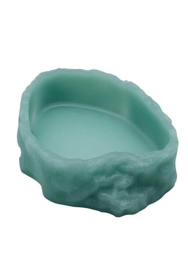 Abustle pig Reptile Water Dish,Resin Reptile Rock Food Feeder Bowl, Water and Food Bowl,Terrarium Decor for Leopard Gecko, Lizard,Spider,Turtle,Scorpion, Chameleon,Hermit Crabs (M, Green-Glow in Dark) - Image 3