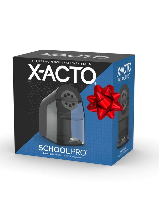 X-ACTO Pencil Sharpener, School Pro Electric Pencil Sharpener, With Six Size Dial, XL Shavings Bin, Black, 1 Count - Heavy Duty, Teacher and School Supplies - Image 1