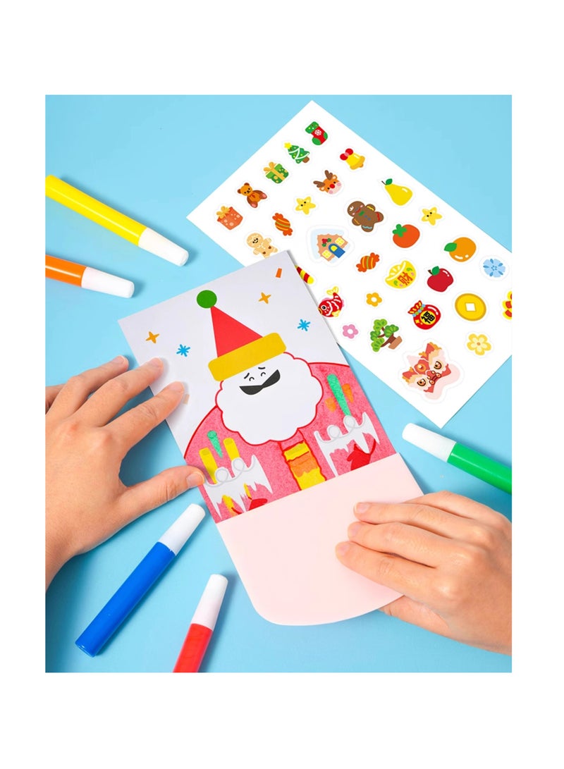 Kenzs Holiday Polka Dot Color Scratch Painting DIY Children's Fun Bookmark Handmade Graffiti Scratch Painting Paper Postcard Toy - Image 3