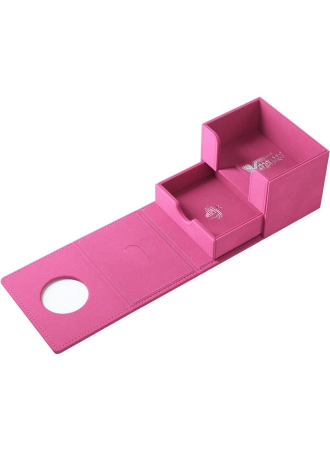 Gamegenic - Cardfight Vanguard Nation'S Vault Premium Deck Box Holds Up To 50 Doublesleeved Cards Extra Drawer For Power Counters And Accessories Lyrical Monasterio Pink Color Made - Image 1