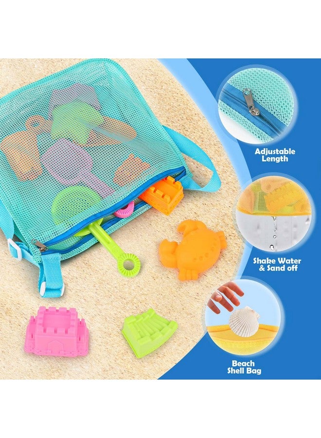 Dreamon Beach Toys For Kids 3-10, Collapsible Sand Toys Include 3 Pack Foldable Buckets With Mesh Bag, 24 Pcs Beach Mold And Shovels Molds, Travel Sandbox Beach Toys For Toddler - Image 4