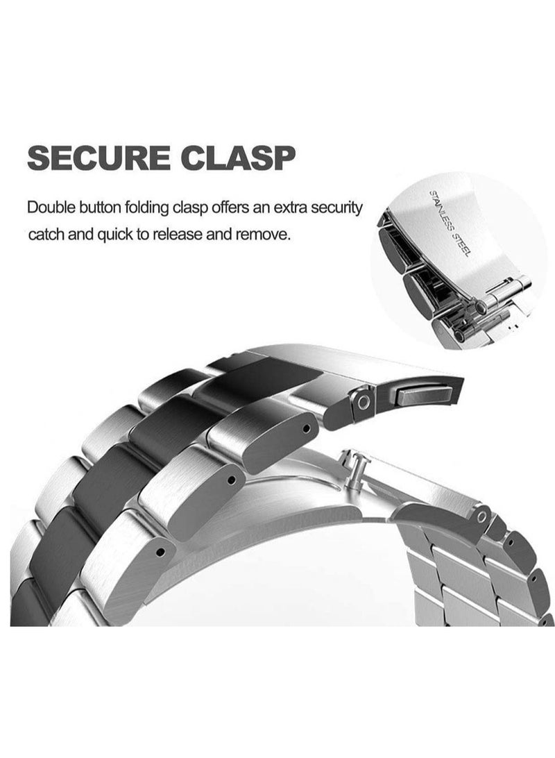 ELTRAZONE Sum-of-Best Stainless Steel Metal Replacement Gear S3 Bands (Black) 22mm - Image 3