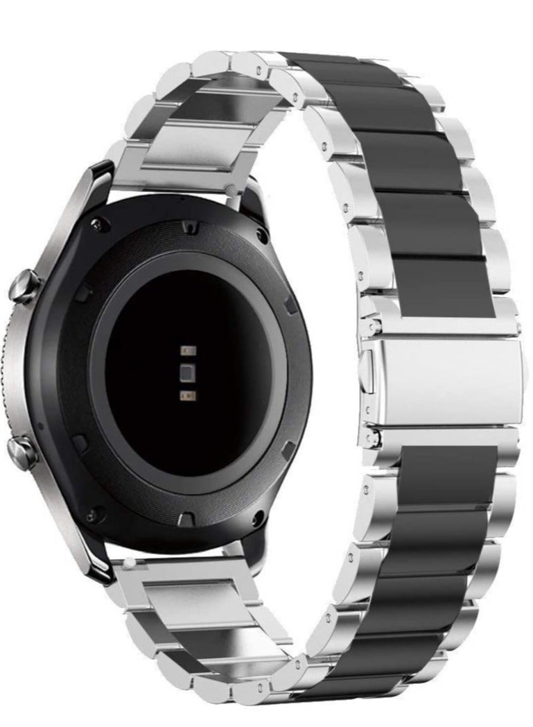 ELTRAZONE Sum-of-Best Stainless Steel Metal Replacement Gear S3 Bands (Black) 22mm - Image 2