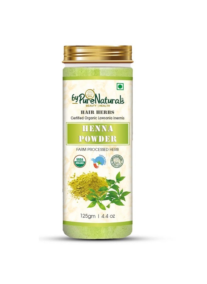 باي بيو ناتشورالز مسحوق الحناء العضوي الطبيعي 100% من PureNaturals لتلوين الشعر ونموه بشكل طبيعي - 125 جم  - Image 1