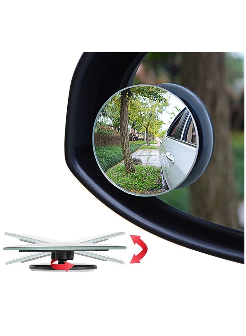 Excefore 2 PCS Blind Spot Mirror, 360 Degree Adjustabe Round HD Glass, 2" Round HD Glass Convex Rear View Mirror, for any Car, Van, Suv and Trucks - Image 2