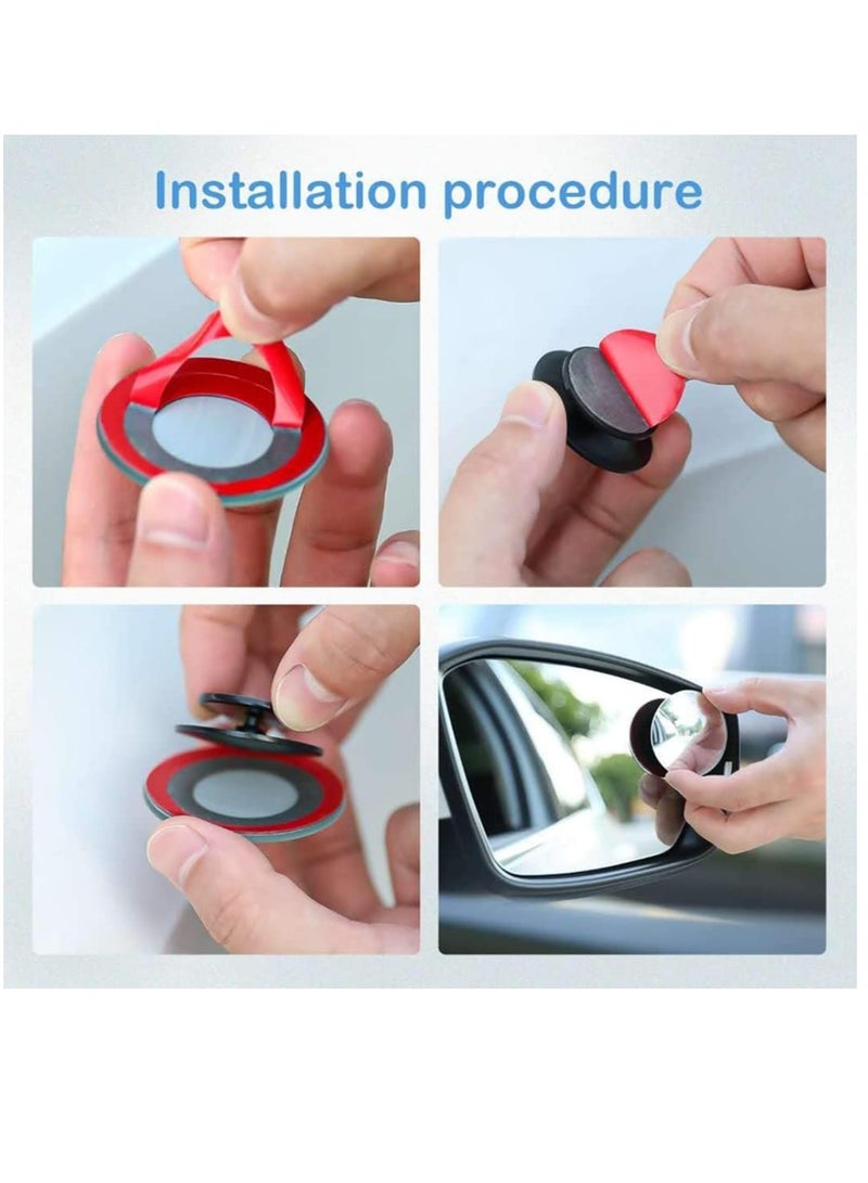 Excefore 2 PCS Blind Spot Mirror, 360 Degree Adjustabe Round HD Glass, 2" Round HD Glass Convex Rear View Mirror, for any Car, Van, Suv and Trucks - Image 5