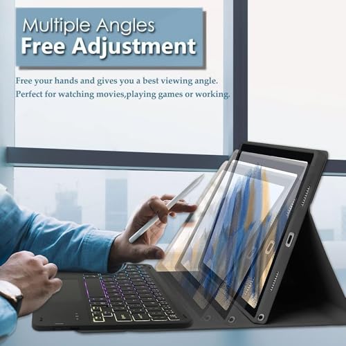 RTSY Keyboard Case for Lenovo Tab M11 (11" 2024)- TB330FU/TB330XU with 7-Colors Backlit & Multi Touch Trackpad, Magnetically Detachable Smart Touchpad Wireless KB - Image 4