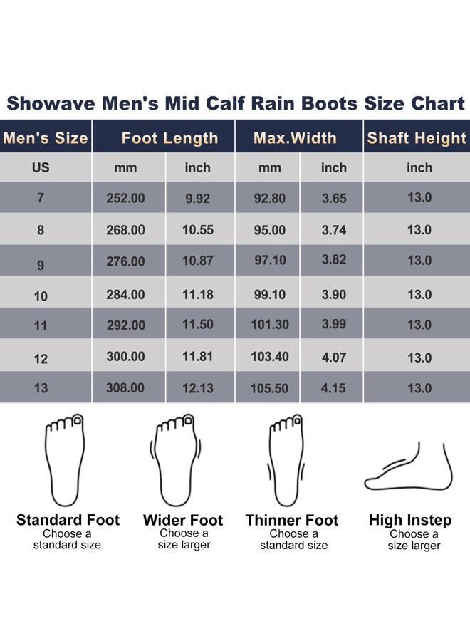 Showave Classic Men's Rubber Boots Waterproof Rain Boots Insulated Neoprene Boot Mud Boot for Farming Hunting Gardening Yard Chore Working, Camo, 10 - Image 4