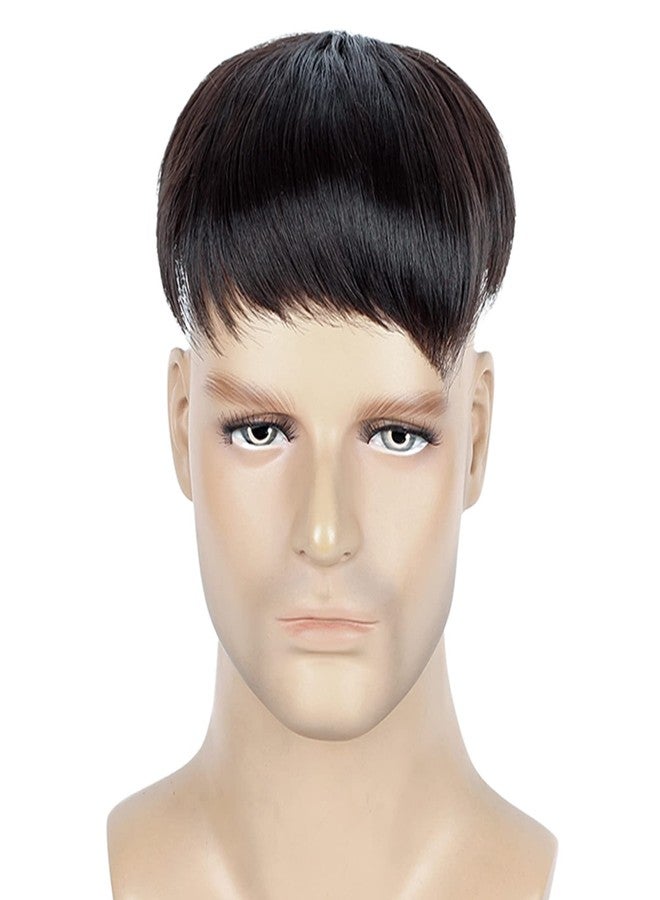 Askuang Hair Toupee for Men Clip in Crown Topper Hair Extensions Mens Hair Piece for Hairline Loss Covering White Loss Hair Toupee Wig Short Hair Toppers for Men Natural Black - Image 1