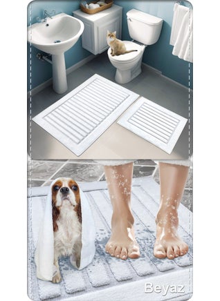 100% Cotton Woven Bathroom Mat Set, Bathroom Rug Striped 60X100 - 60X50 - pzsku/ZBCC819BA35CD74281877Z/45/_/1740660809/105583fc-dc98-4ba5-8569-c0d978c2807a