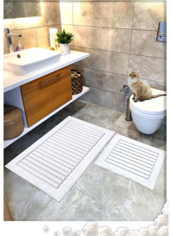 100% Cotton Woven Bathroom Mat Set, Bathroom Rug Striped 60X100 - 60X50 - pzsku/ZBCC819BA35CD74281877Z/45/_/1740660816/4f08603b-025c-46ec-8bf2-4d1a12924fea