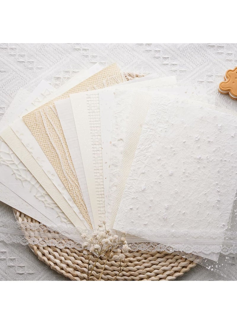 SYOSI Scrapbook Paper, 15 Pcs Handmade Textured Art Paper A5 Sheets, Colorful Mesh Special Craft Paper for Junk Journals Scrapbooking DIY Card Making and Creative Projects, 14.7x20.8 cm - Image 1