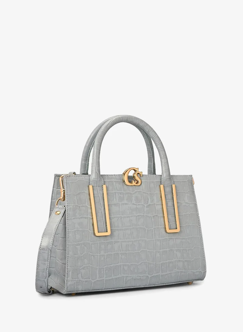 Atlantic Blue Croco Tote Bag