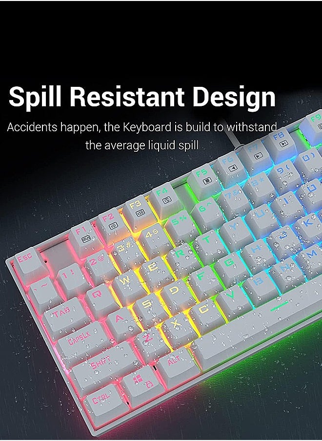 Favarey - Mechanical Gaming Keyboard,Wired Office Keyboard with RGB Backlit,Full Size Keyboard with Three Color Mixed Keycaps, Keyboard with 104 Keys for Windows Laptop PC - Image 1