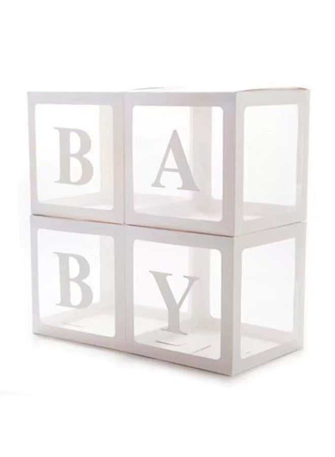 صناديق مركزية لحفل استقبال المولود الجديد - 4 قطع من زينة الطاولة "للمولود الجديد" ومستلزمات حفلات الكشف عن جنس المولود، وديكور طاولة احتفالات حديثي الولادة - Image 4