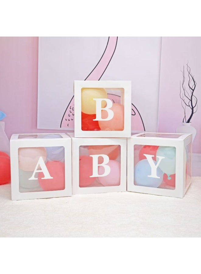 صناديق مركزية لحفل استقبال المولود الجديد - 4 قطع من زينة الطاولة "للمولود الجديد" ومستلزمات حفلات الكشف عن جنس المولود، وديكور طاولة احتفالات حديثي الولادة - Image 3