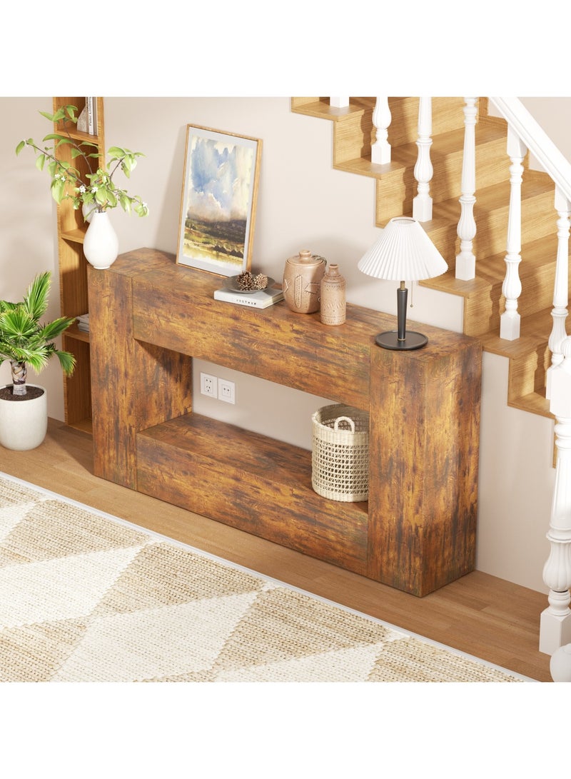 Chulovs 120cm Farmhouse Console Table with Storage – Slim Entryway/Hallway Stand, Perfect Behind-Sofa Table for Living Room & Entryway - Image 4