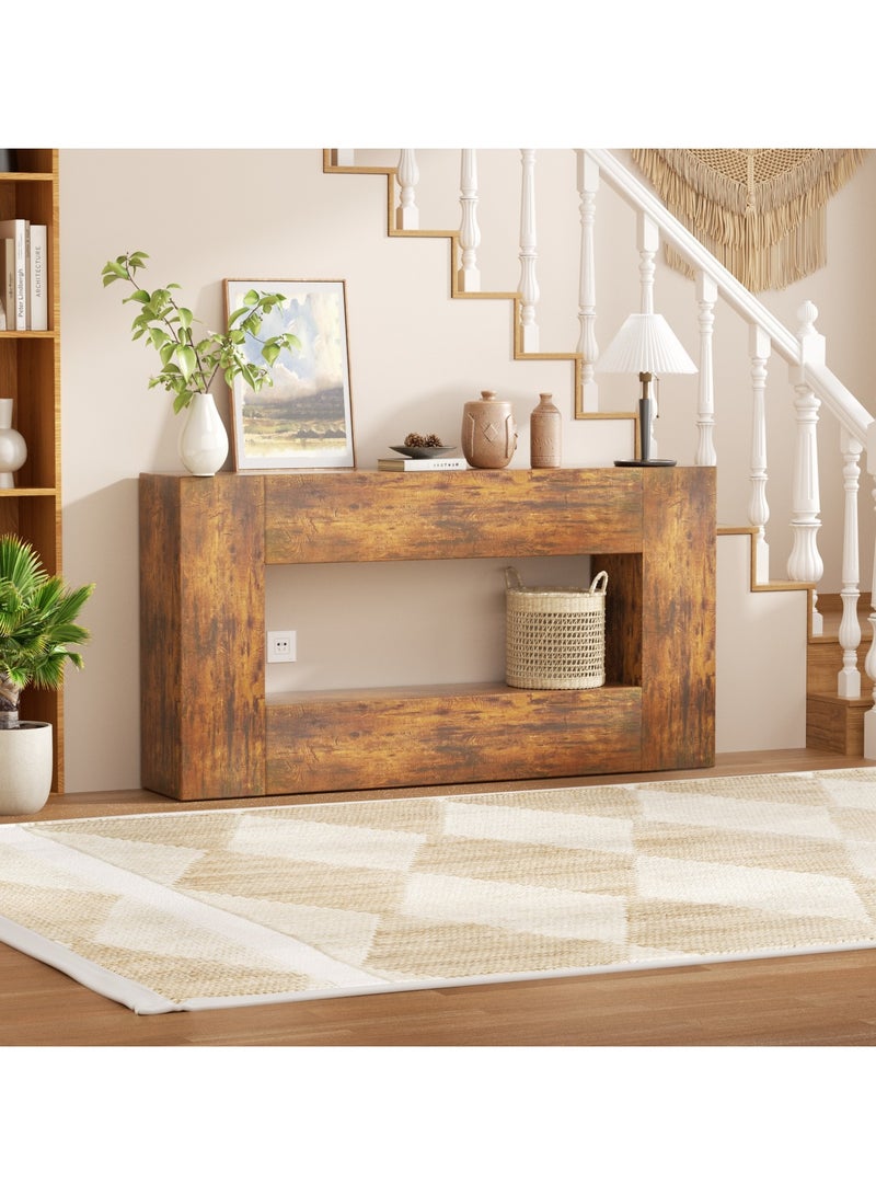 Chulovs 120cm Farmhouse Console Table with Storage – Slim Entryway/Hallway Stand, Perfect Behind-Sofa Table for Living Room & Entryway - Image 5