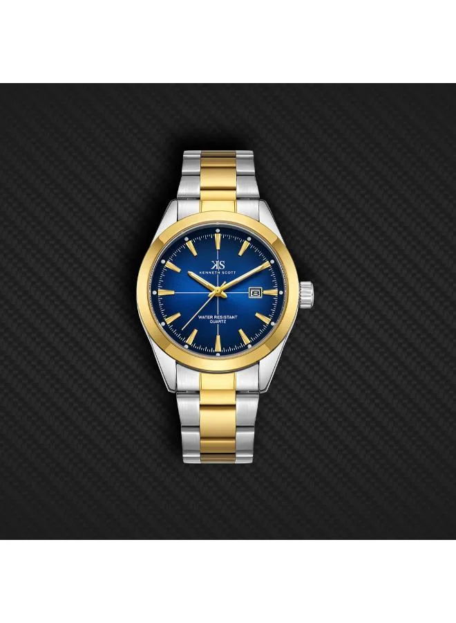 Kenneth Scott Navy Blue Men's Stainless Steel Analog Watch K23025-TBTN - 40 mm for Men | Best Price UAE