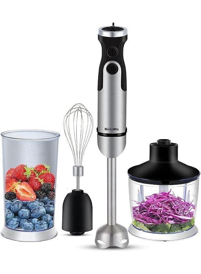 بيولوميكس HB3302 4 في 1 خلاط يدوي 1200 وات، محضر طعام، 6 سرعات للتحكم، مفرمة 800 مل، خفق، كوب 600 مل - Image 1