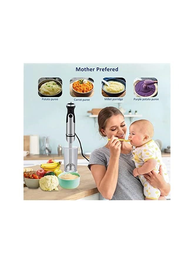 بيولوميكس HB3302 4 في 1 خلاط يدوي 1200 وات، محضر طعام، 6 سرعات للتحكم، مفرمة 800 مل، خفق، كوب 600 مل - Image 3