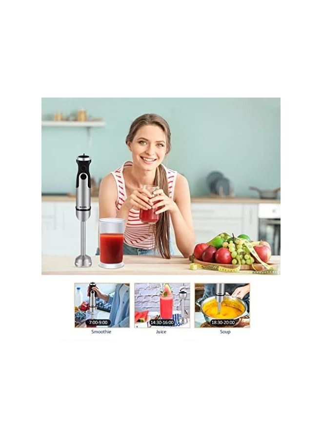 بيولوميكس HB3302 4 في 1 خلاط يدوي 1200 وات، محضر طعام، 6 سرعات للتحكم، مفرمة 800 مل، خفق، كوب 600 مل - Image 2