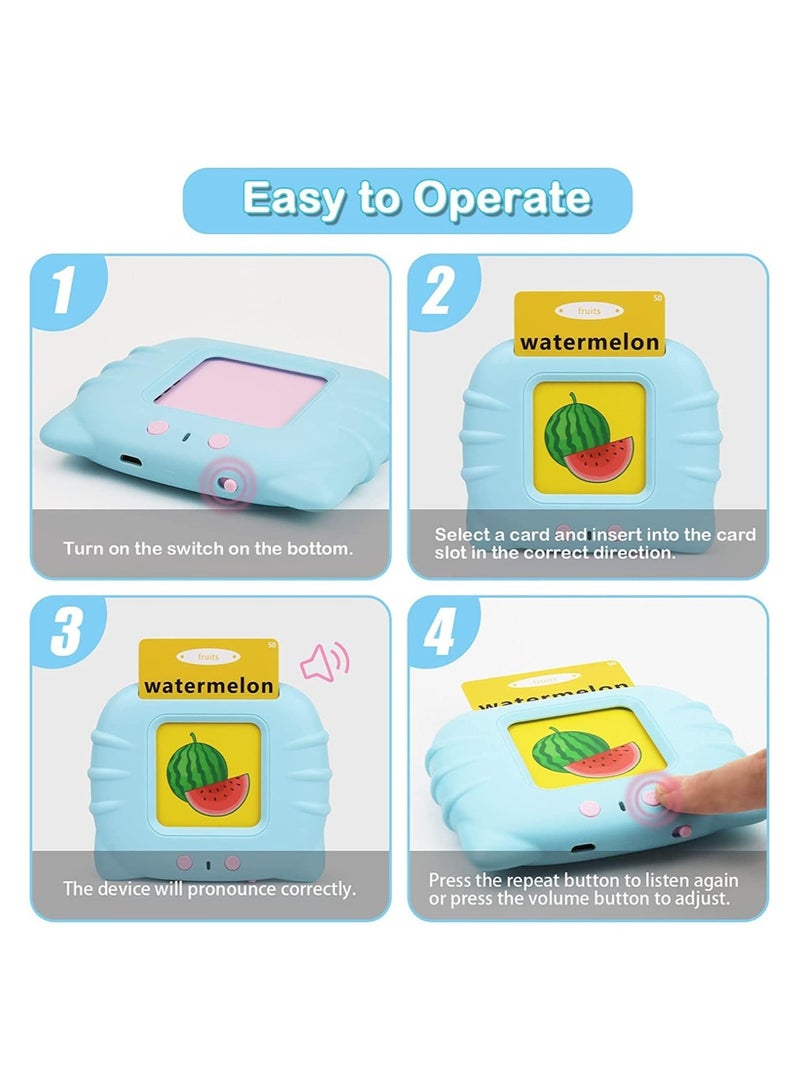 Kids Educational Toy Listen and Learn Audible Flash Cards for Toddlers 1 2 3 4 5 6 Years Old Boys Girls Flashcards Device with 112 pcs Double Sided Cards 224 Words Arabic and English - Image 4