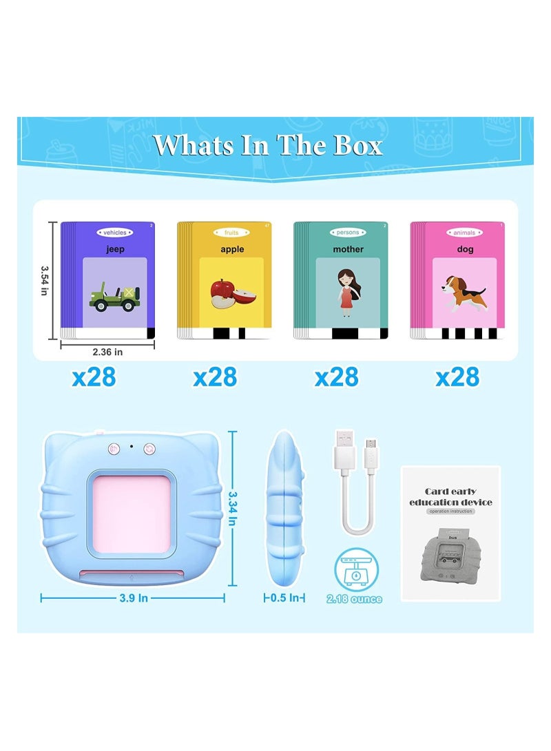 Kids Educational Toy Listen and Learn Audible Flash Cards for Toddlers 1 2 3 4 5 6 Years Old Boys Girls Flashcards Device with 112 pcs Double Sided Cards 224 Words Arabic and English - Image 3