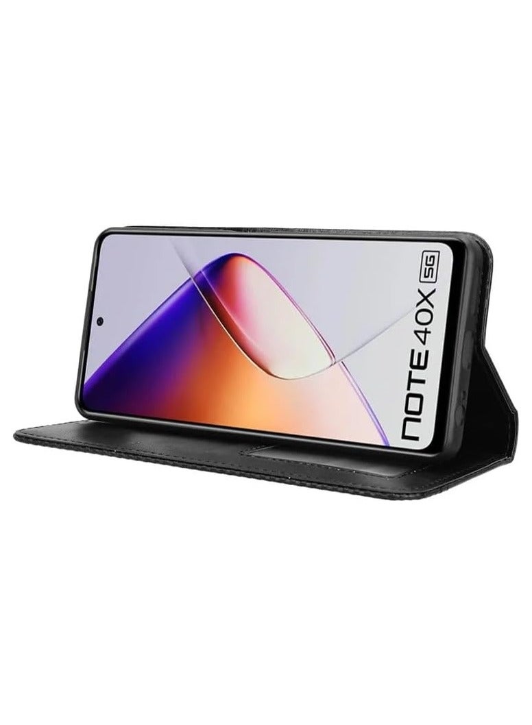 general Case Compatible with Infinix Note 40X 5G 2024, Flip Folio Cover with Card Slots and Cash Compartment, Shockproof TPU Interior Magnetic Closure Stand Function Case - Image 3