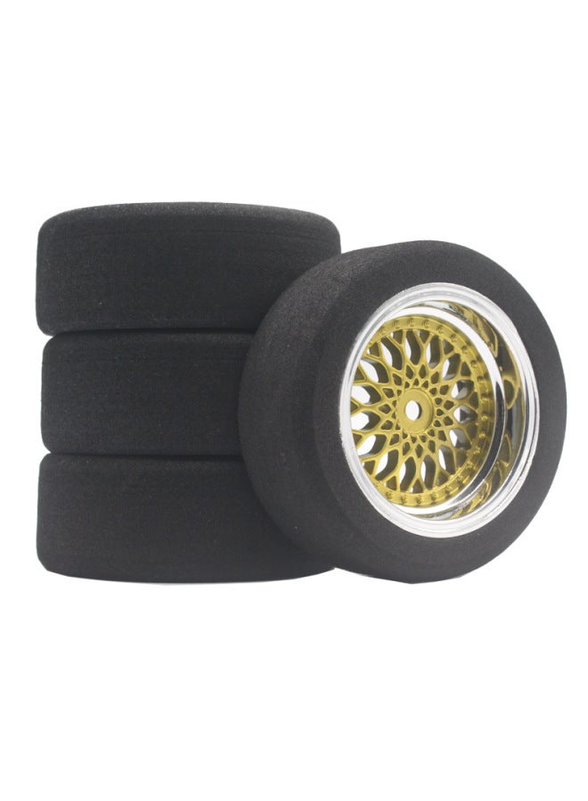 1/10 Flat Running Sponge Tire RC Tire Professional Racing UnlimiteD HSP94123 Sakura D4 Tamiya TT02 Flat Sports Car-Color:9 Degree Wheel Hub-electroplated Black - Image 2