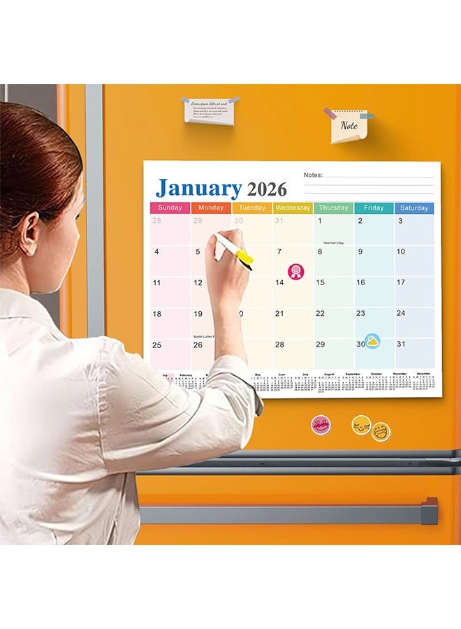 Lemon Magnetic Calendar for Fridge, 18 Months Wall Calendar Jan 2026 - Jun 2027, Refrigerator Calendar Suitable for Keeping Important Dates, Perfect for Organizing - Image 3