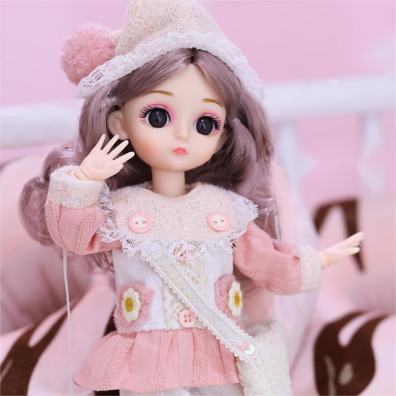 EHOME 30cm Barbie Doll Toy Girl Dress up Doll Pink - Image 1