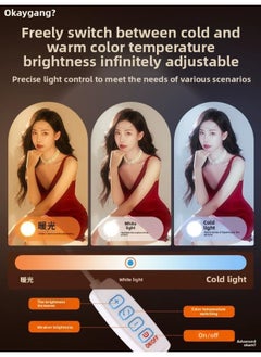 Generic Row Light Fill Light Anchor Dedicated Portable Desktop Double Row Light Live Studio Beauty Soft Light LED Face Lighting Light-Light Source Color:Upgraded Double Lamp [three Colors] + 26cm Lamp Bracket  - Image 5